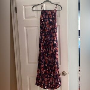 Jason Wu midi dress, silky, lined, adjustable cross straps,muted florals S, NEW